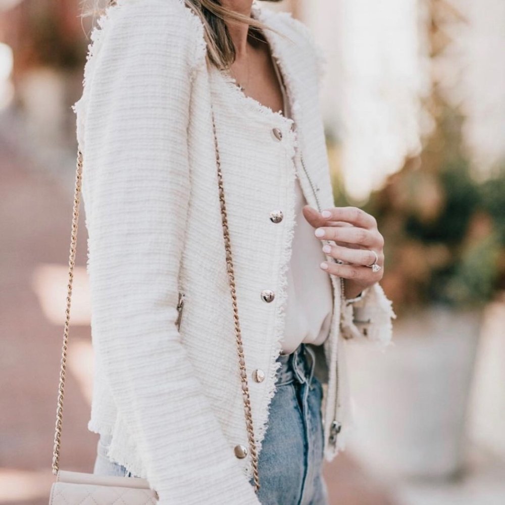 NWT White Tweed Jacket